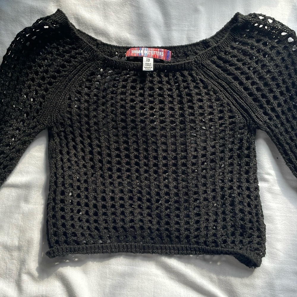 Urban outfitters crochet crop long sleeve